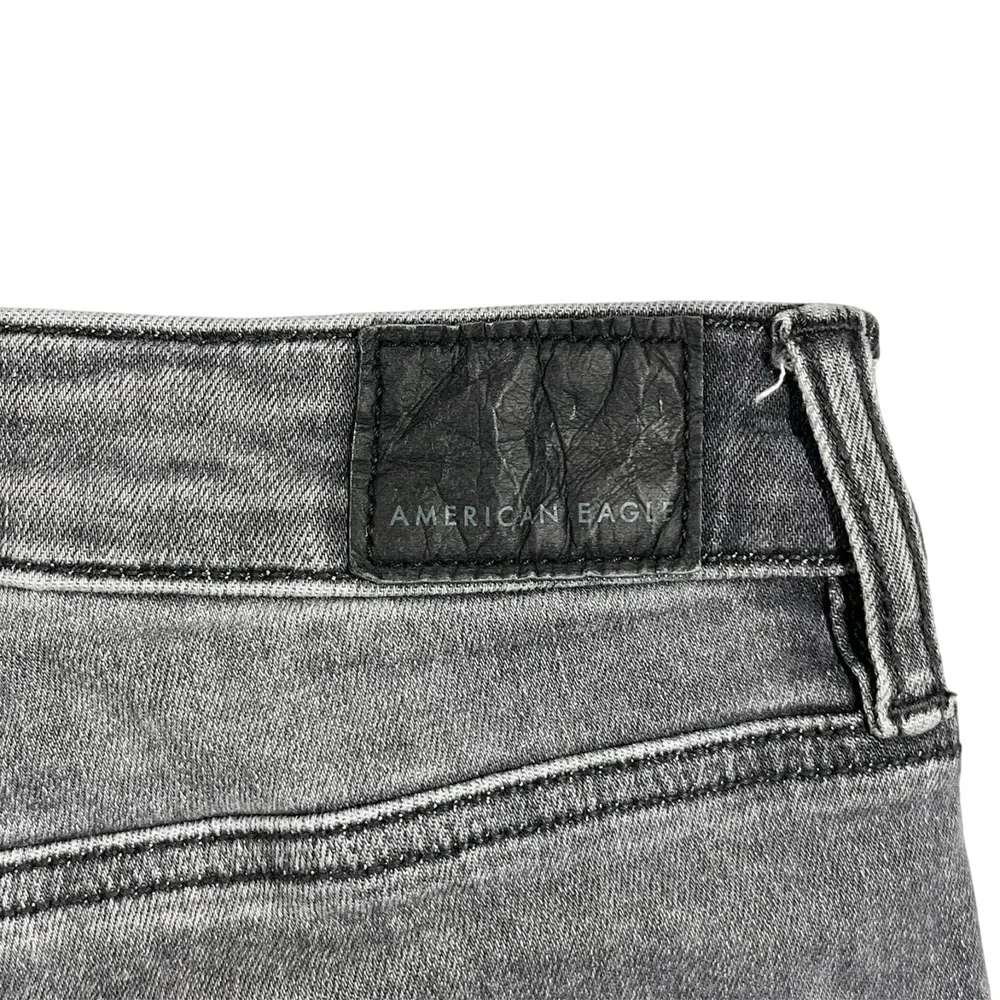 American Eagle Super Hi Rise Jegging Women's 8 Long Distressed Flame Hem Pockets - Picture 10 of 16